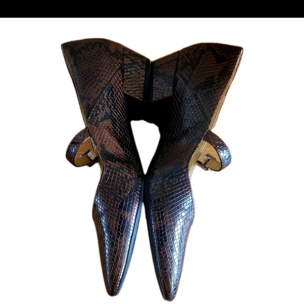 Naturalizer Florencia Mary Jane Pointed Toe Pump Lizard Print Women's Size 10 - Picture 2 of 9